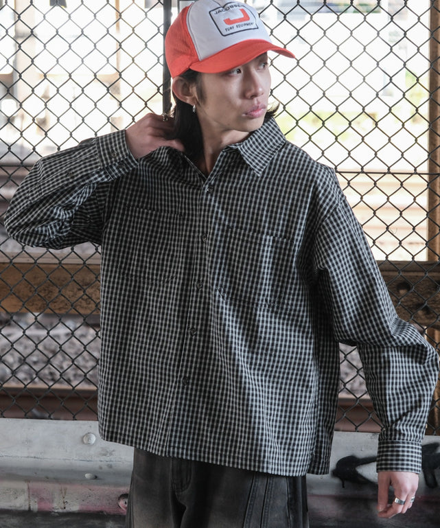 ミニマムチェックショートシャツ（LS）【一部店舗限定】｜WEGO