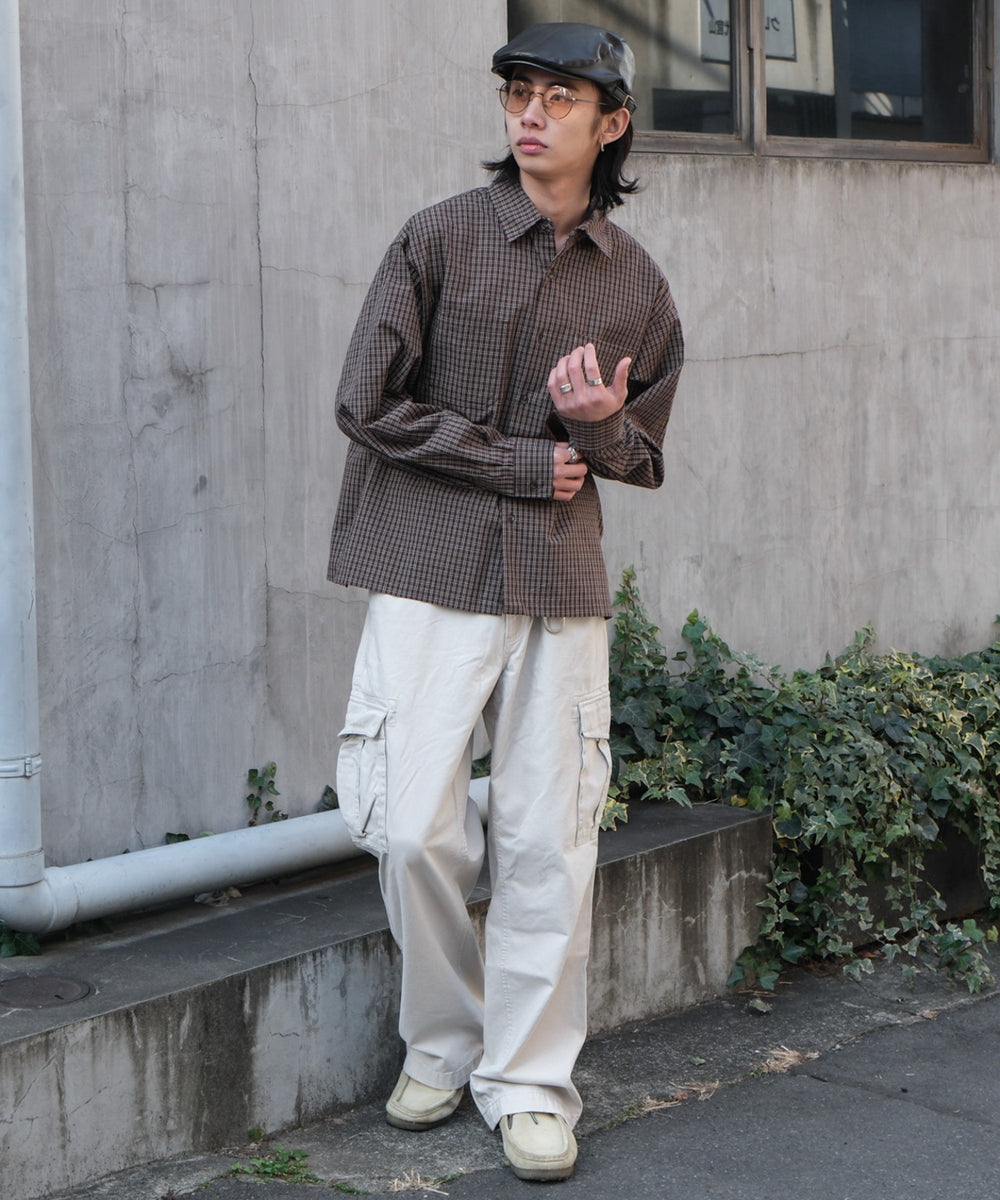 ブラウンチェック モデル：175cm L着用