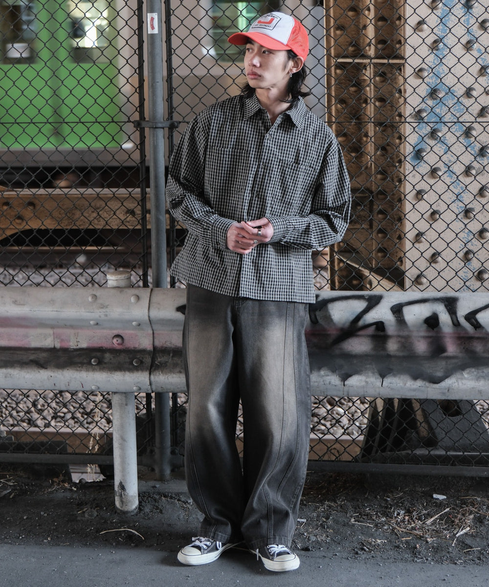 ブラックチェック モデル：175cm L着用