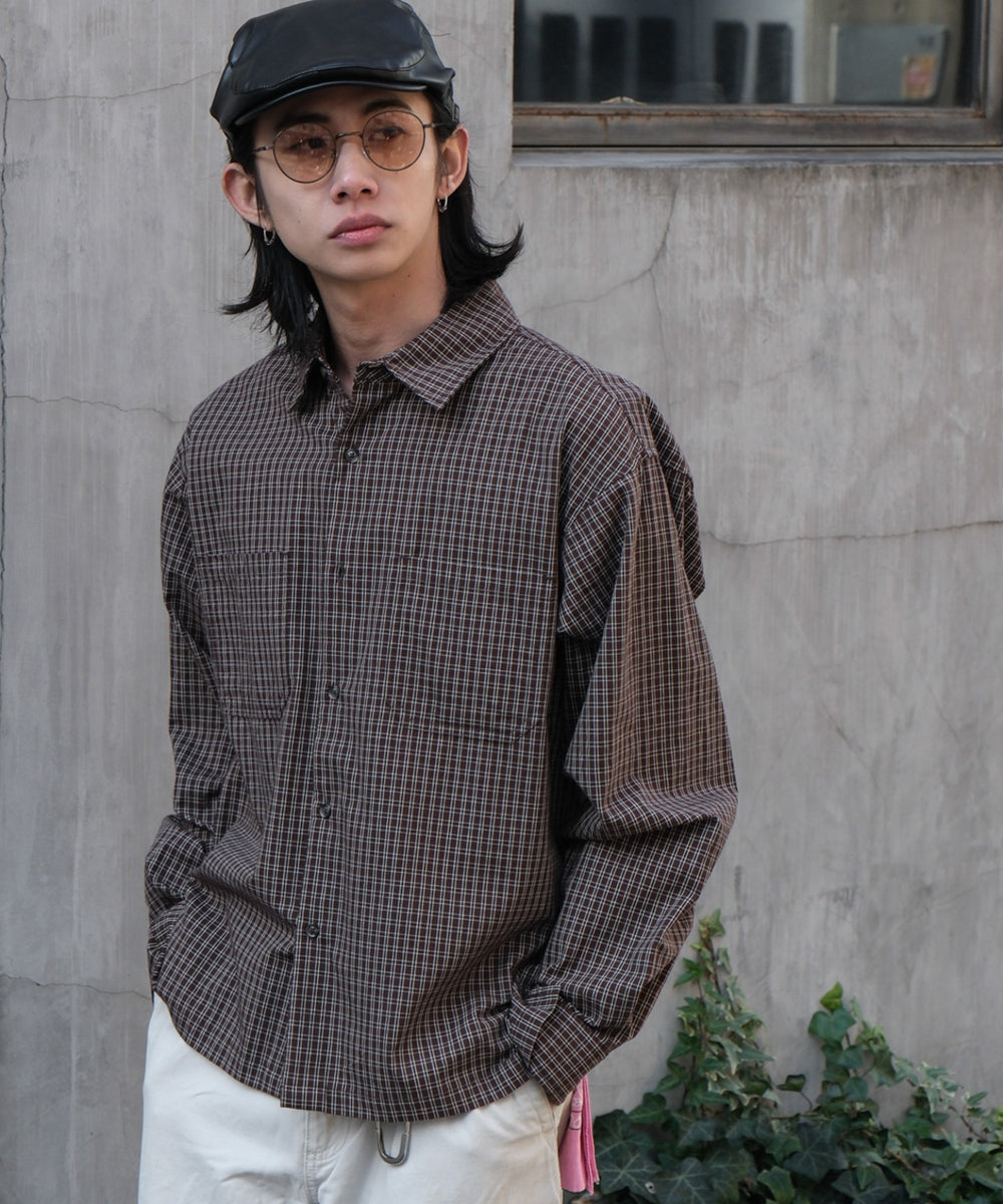 ブラウンチェック モデル：175cm L着用