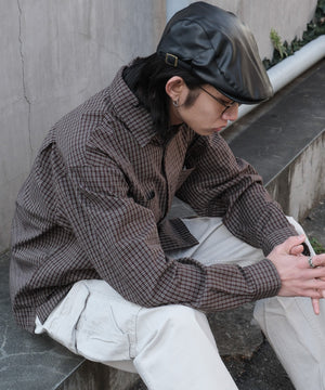 ブラウンチェック モデル：175cm L着用