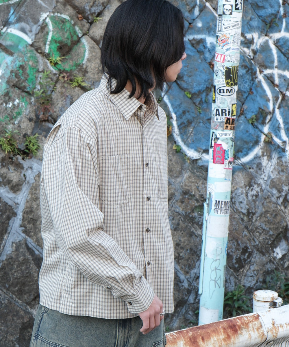 ベージュチェック モデル：175cm L着用