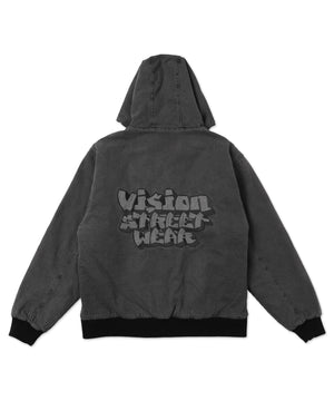 VISIONフードデニムブルゾン