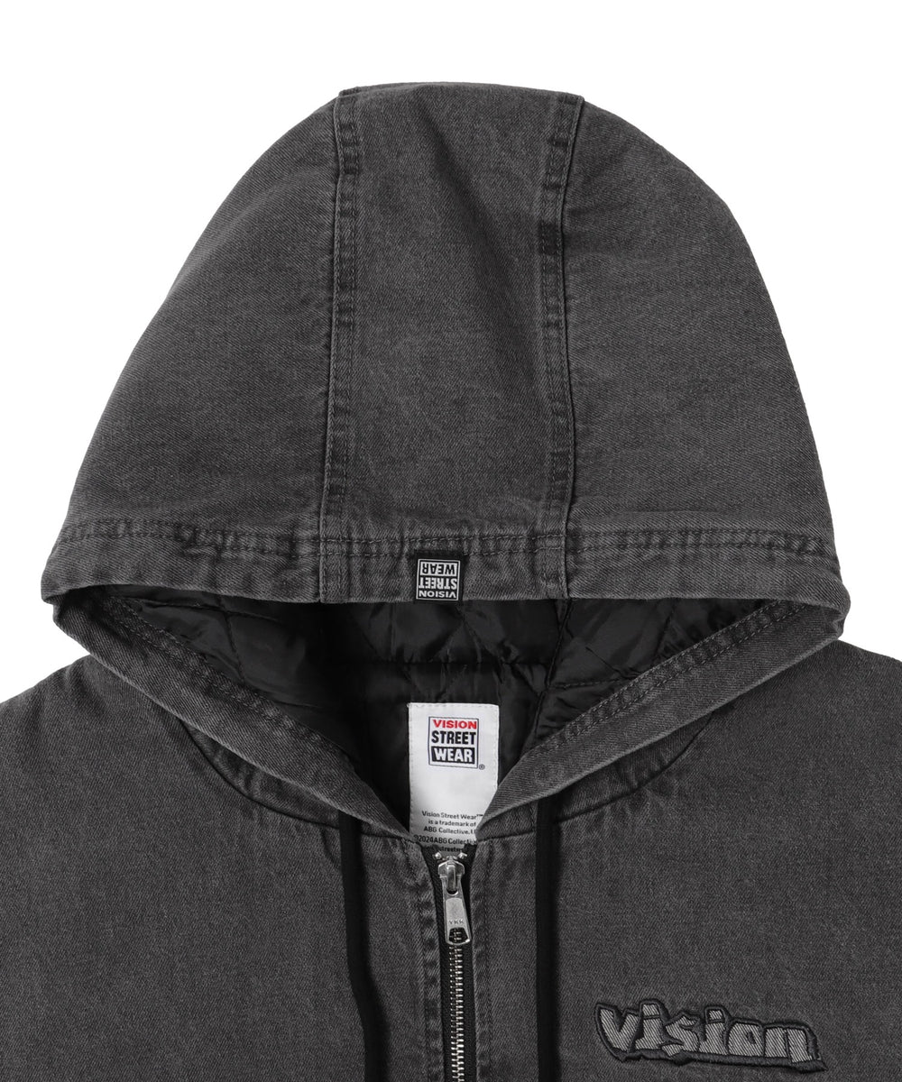 VISIONフードデニムブルゾン