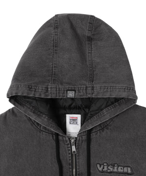 VISIONフードデニムブルゾン