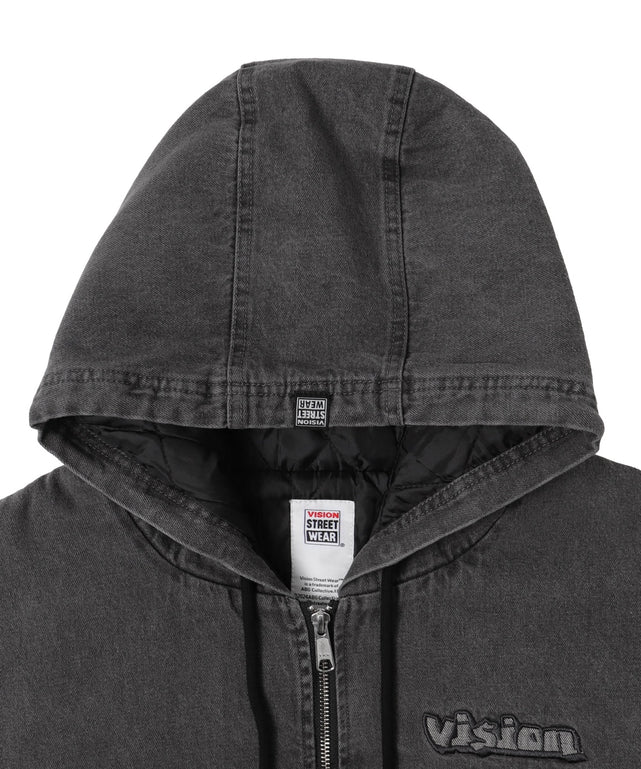 VISIONフードデニムブルゾン