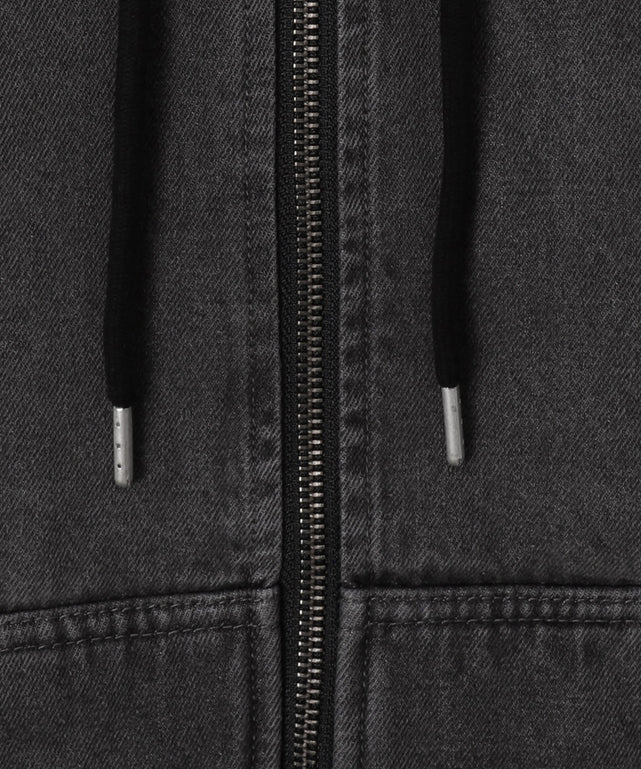 VISIONフードデニムブルゾン