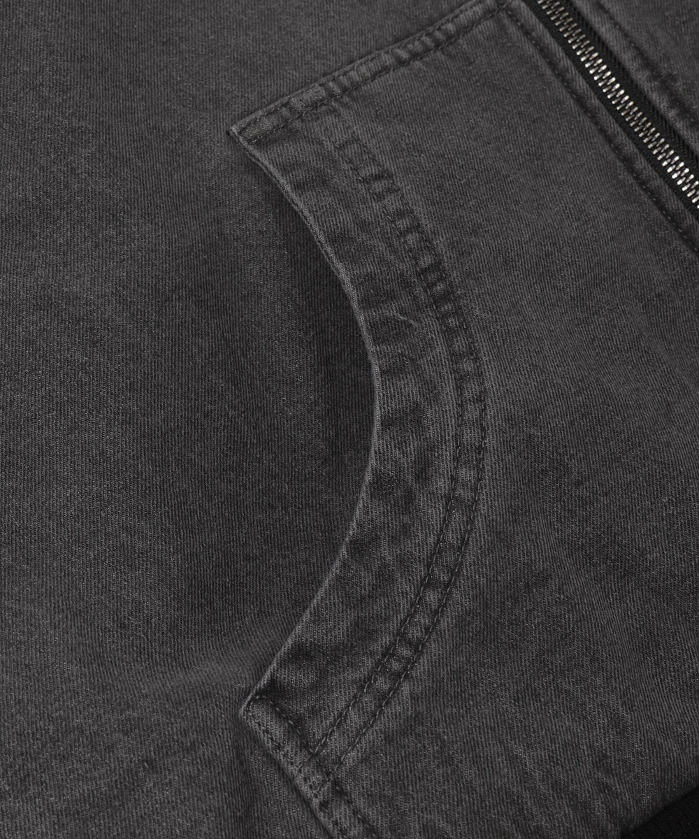 VISIONフードデニムブルゾン