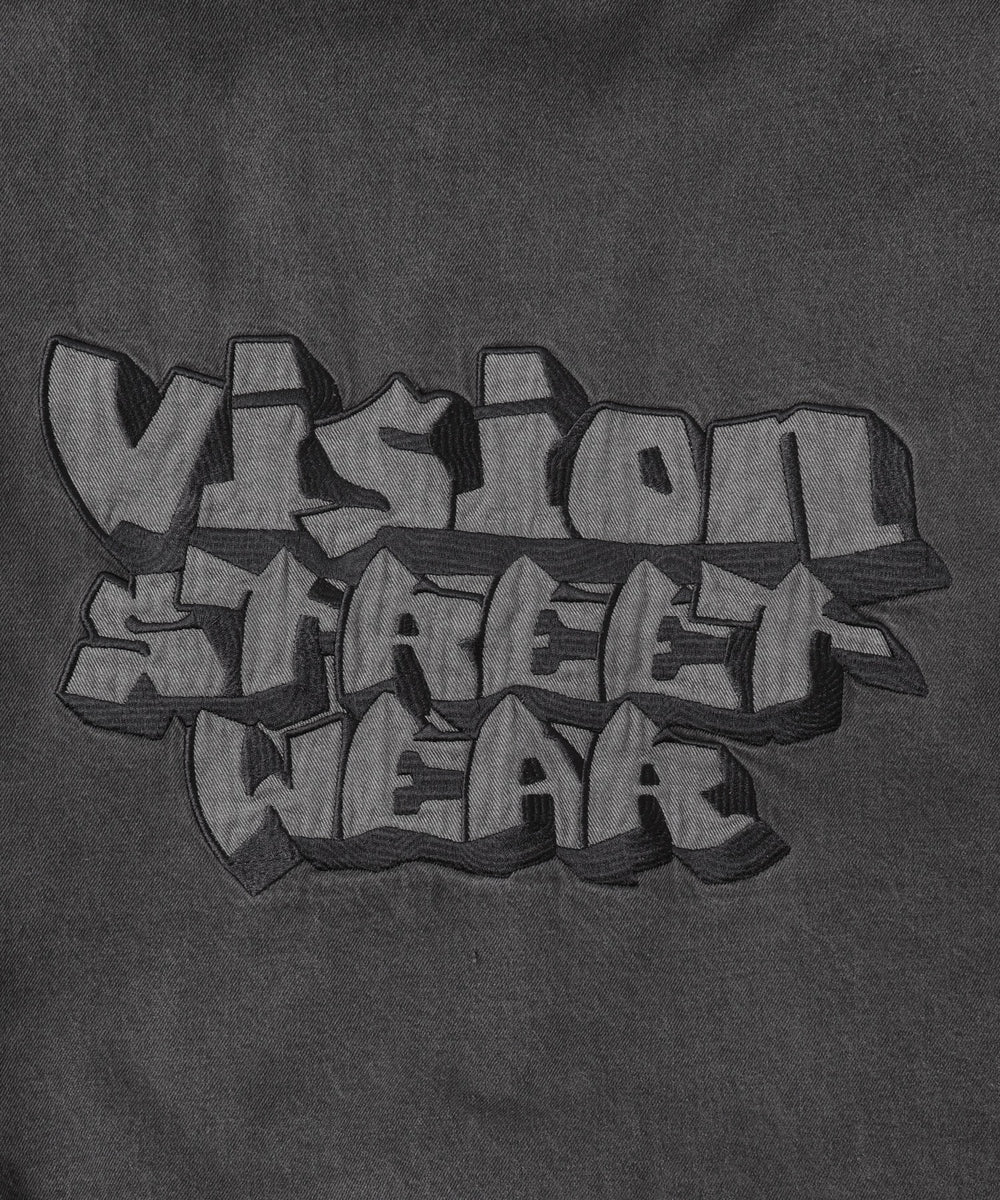 VISIONフードデニムブルゾン