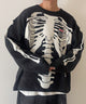 VISIONスカルグラフィックニットプルオーバー/ブラック モデル：175cm L着用