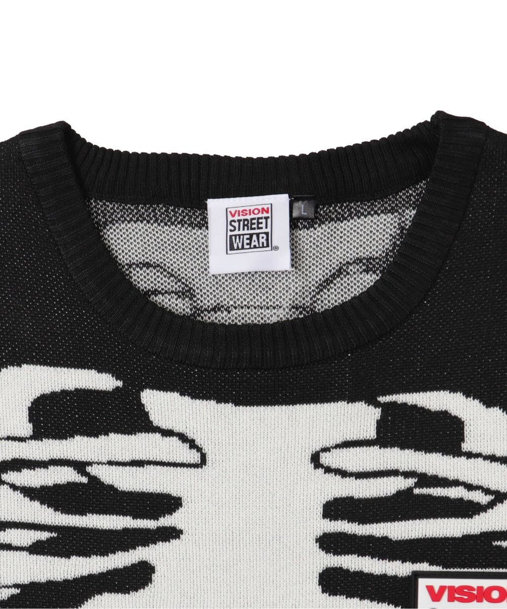VISIONスカルグラフィックニットプルオーバー