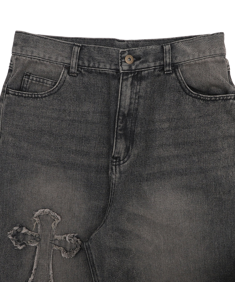 クロスモチーフオーバーダイバギーパンツ