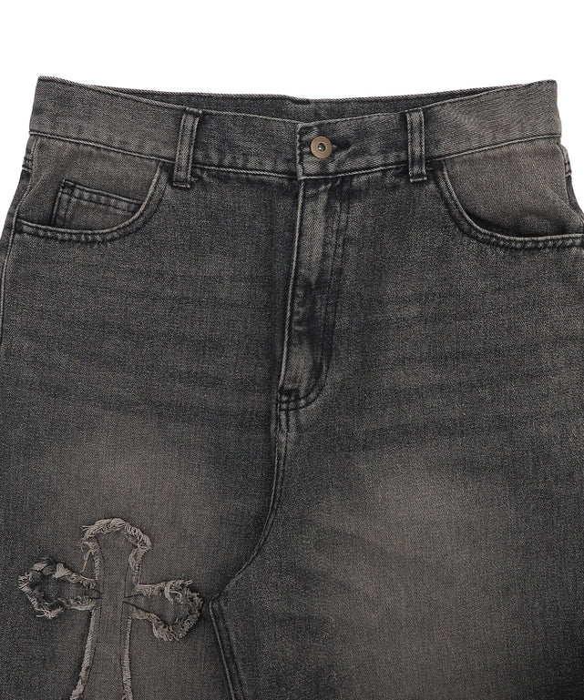 クロスモチーフオーバーダイバギーパンツ