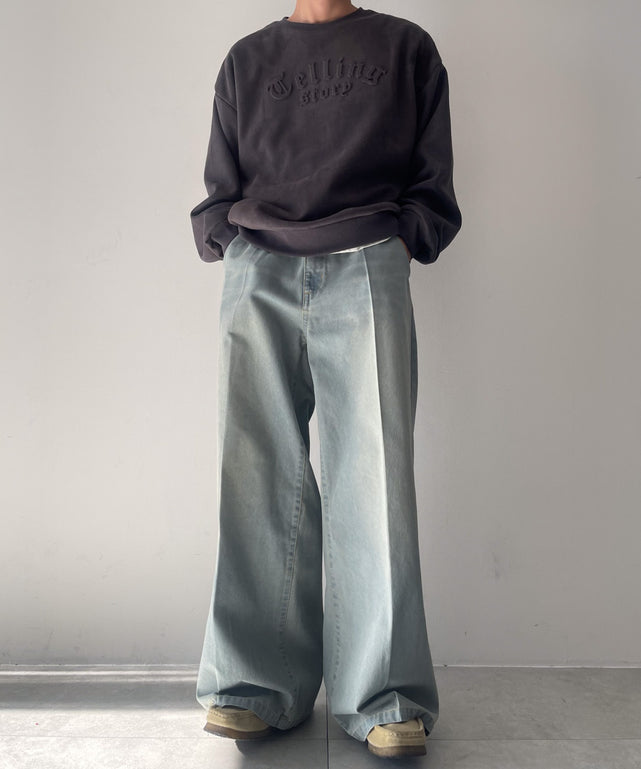 デニム淡加工 モデル：175cm L着用