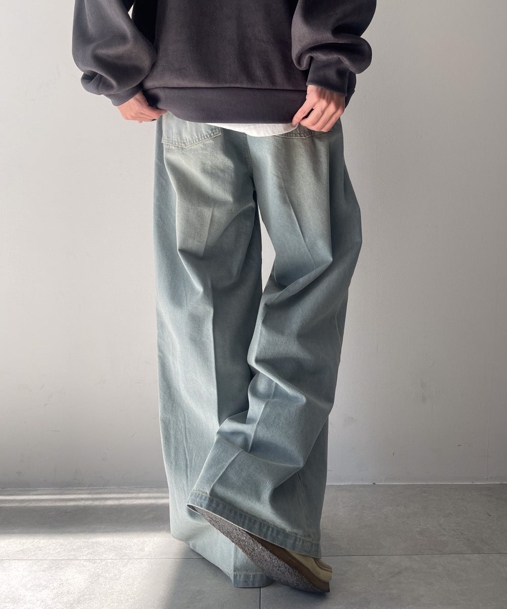 デニム淡加工 モデル：175cm L着用