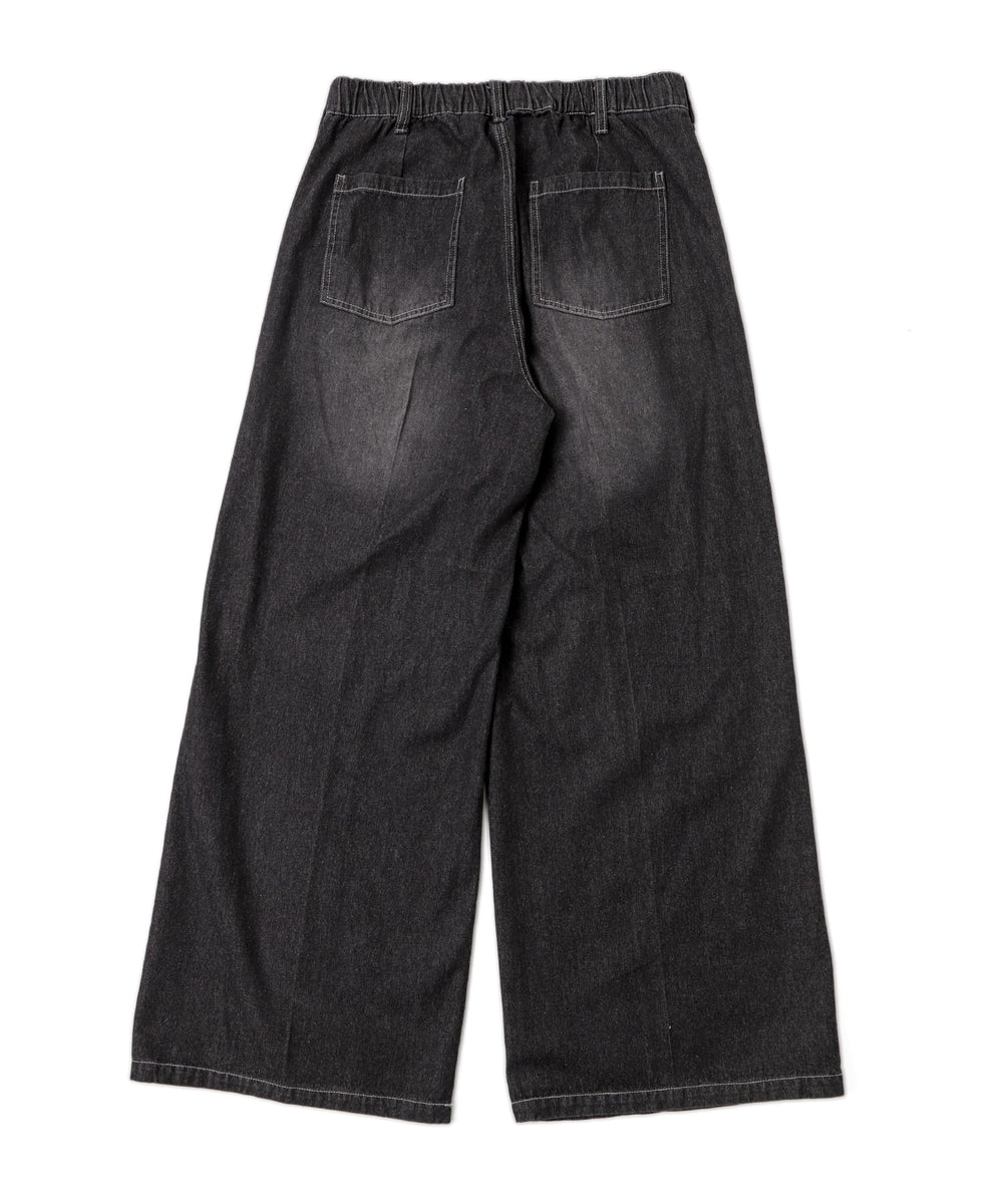 センタープレスワイドデニムパンツ