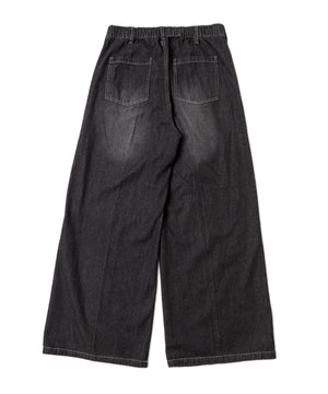 センタープレスワイドデニムパンツ