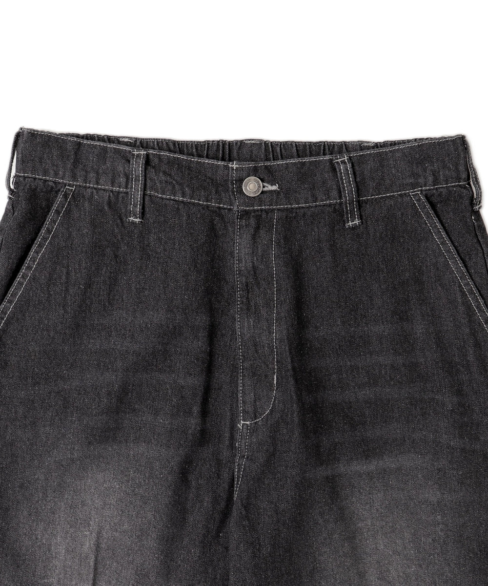 センタープレスワイドデニムパンツ