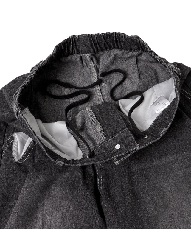 センタープレスワイドデニムパンツ