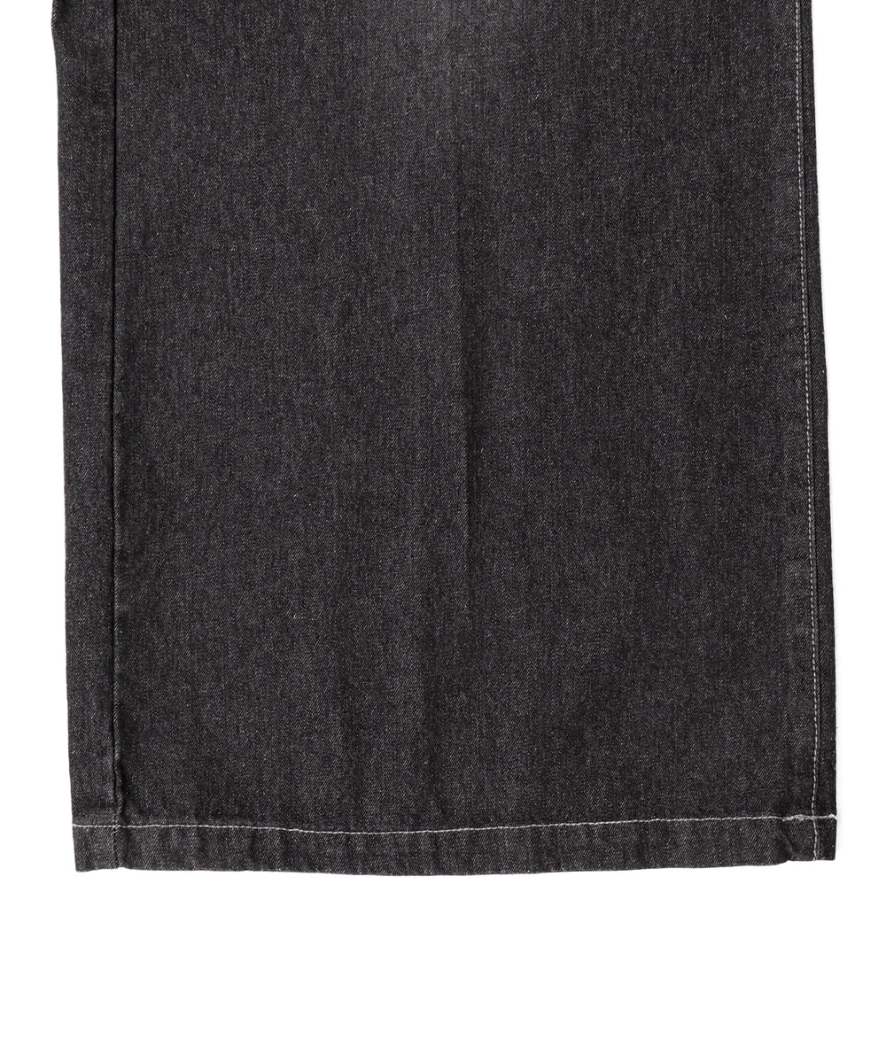 センタープレスワイドデニムパンツ