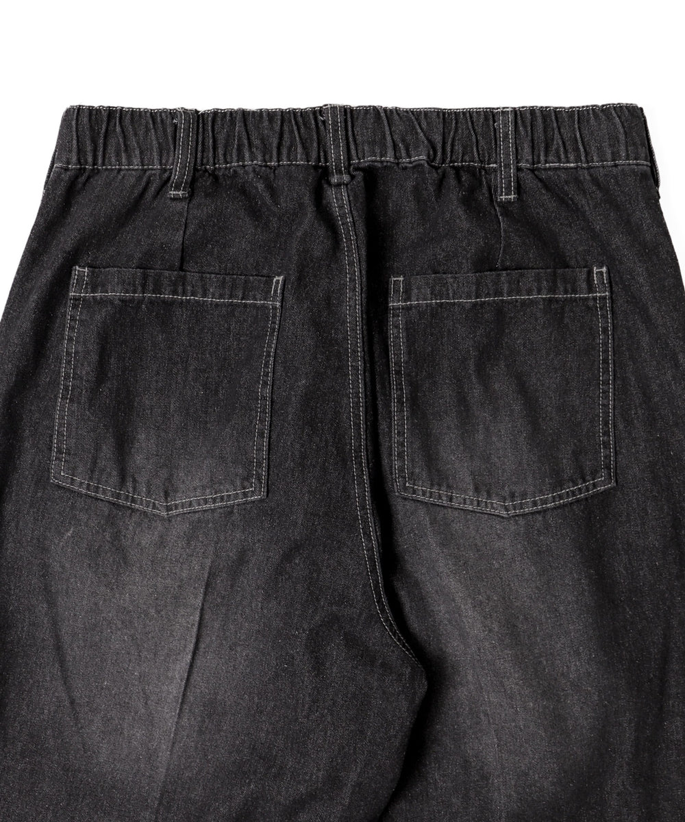 センタープレスワイドデニムパンツ