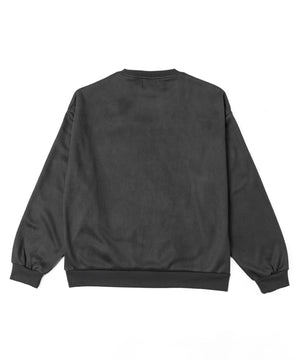 フェイクスウェードロゴプルオーバー