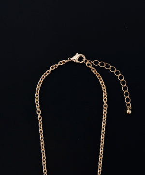 Mラインストーンダブルモチーフネックレス