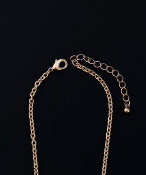 Mラインストーンダブルモチーフネックレス