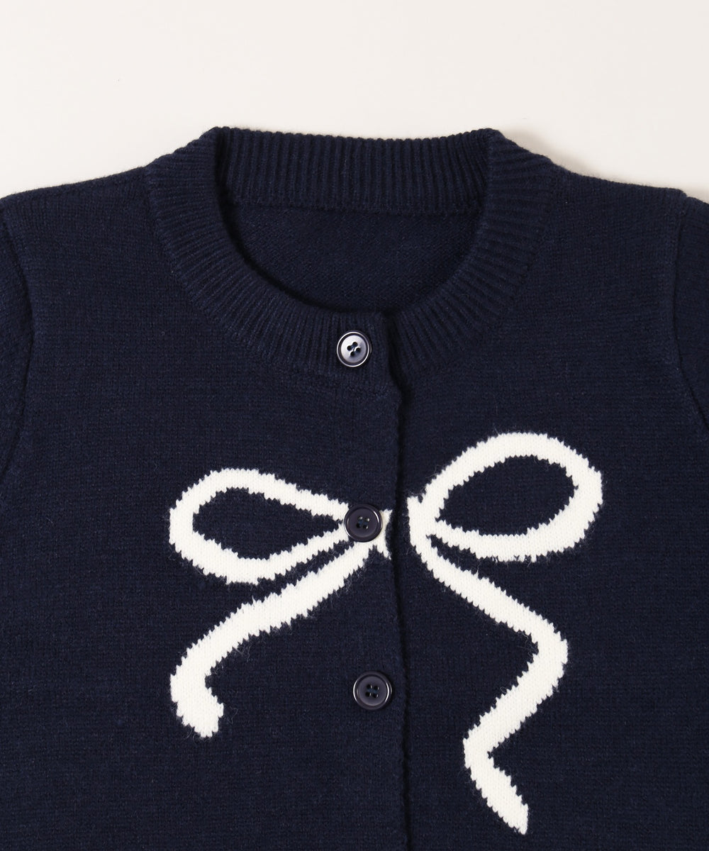 リボンジャガードカーディガン