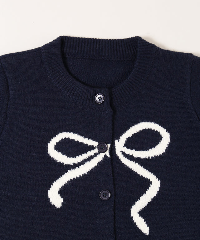 リボンジャガードカーディガン