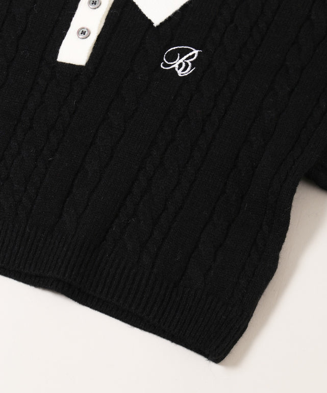 バイカラーポロニット