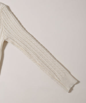 ワンポイントケーブルカーディガン