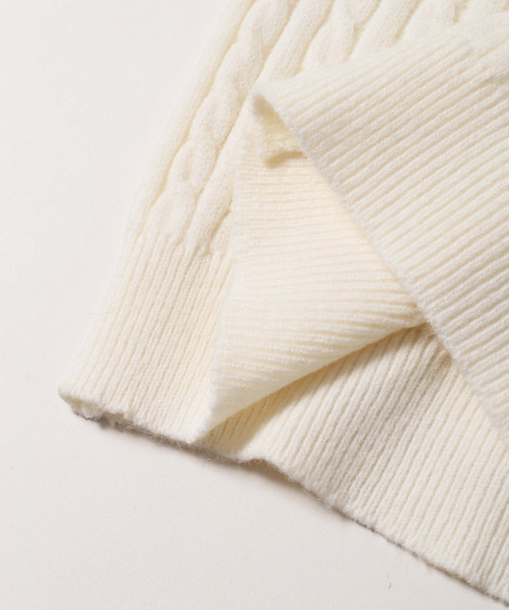 ワンポイントケーブルカーディガン