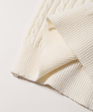 ワンポイントケーブルカーディガン