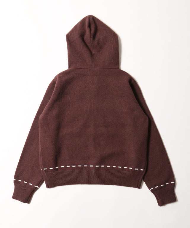 アーガイルデザインニットパーカー