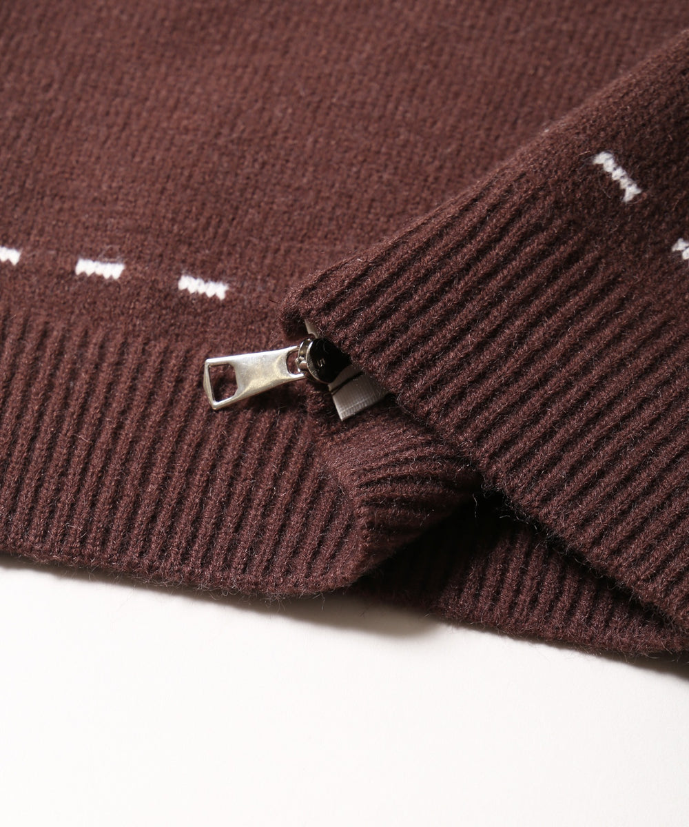 アーガイルデザインニットパーカー