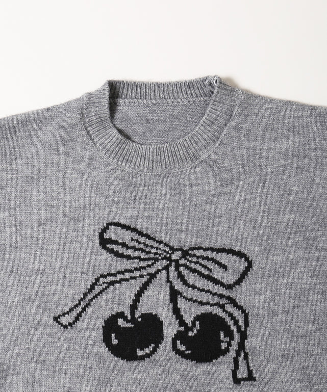 リボンチェリージャガードニット – WEGO ONLINE STORE