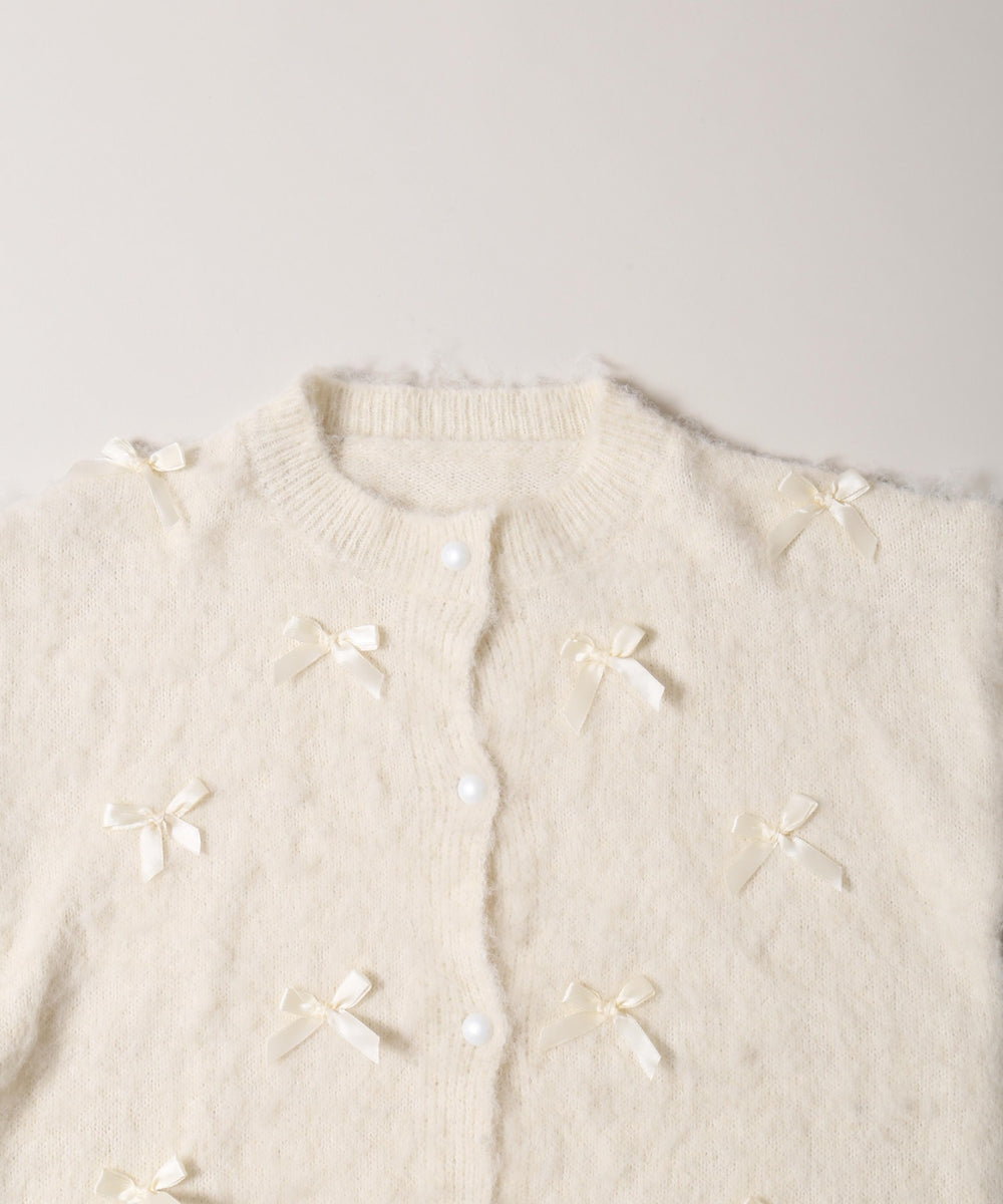 モヘアタッチリボンニット