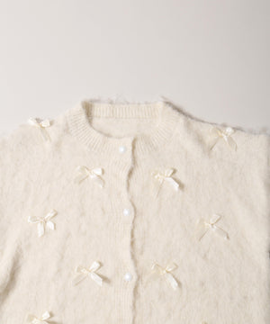 モヘアタッチリボンニット