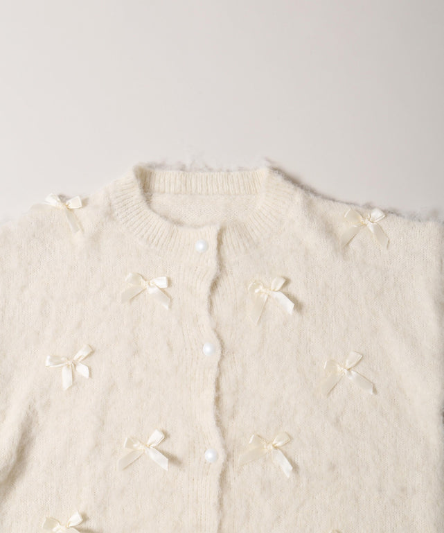 モヘアタッチリボンニット