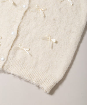 モヘアタッチリボンニット