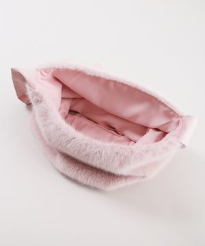 リボンショルダーファーバッグ