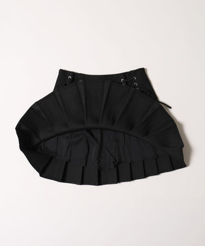 ダブルレースアッププリーツスカート