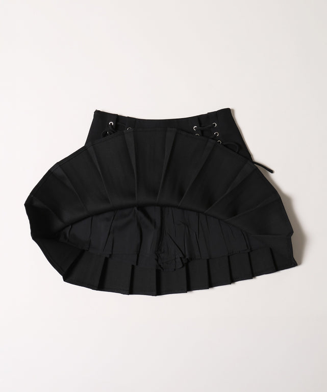 ダブルレースアッププリーツスカート