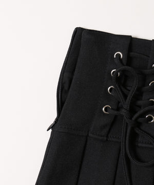 ダブルレースアッププリーツスカート