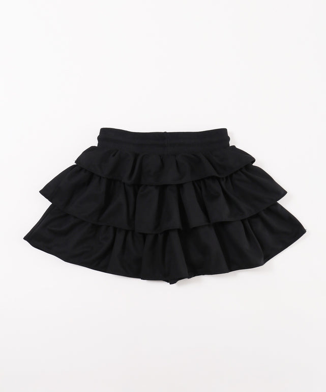 スウェードタッチ3段ティアードスカート