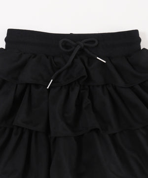 スウェードタッチ3段ティアードスカート