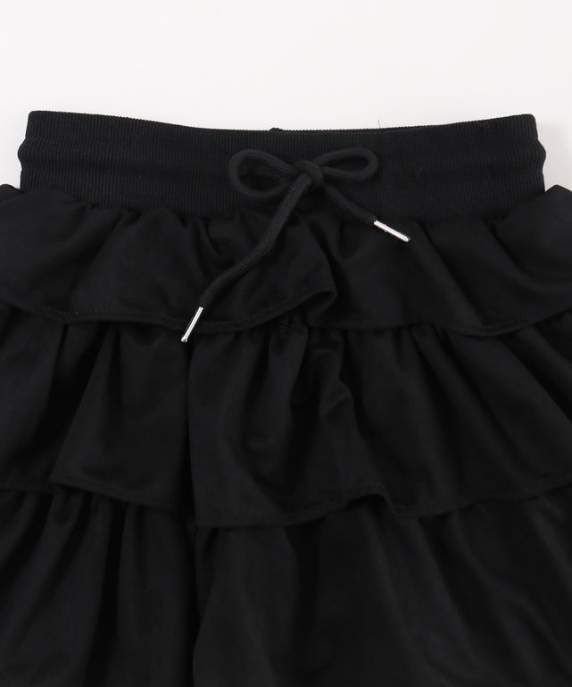 スウェードタッチ3段ティアードスカート