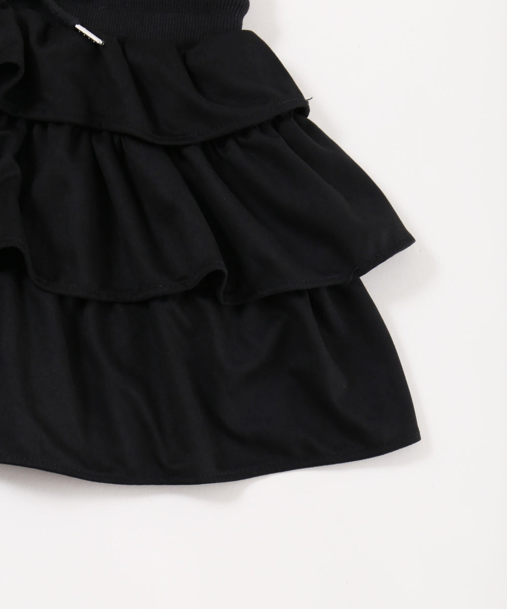 スウェードタッチ3段ティアードスカート