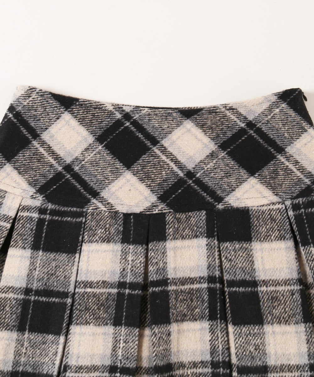 チェックボックスプリーツスカート